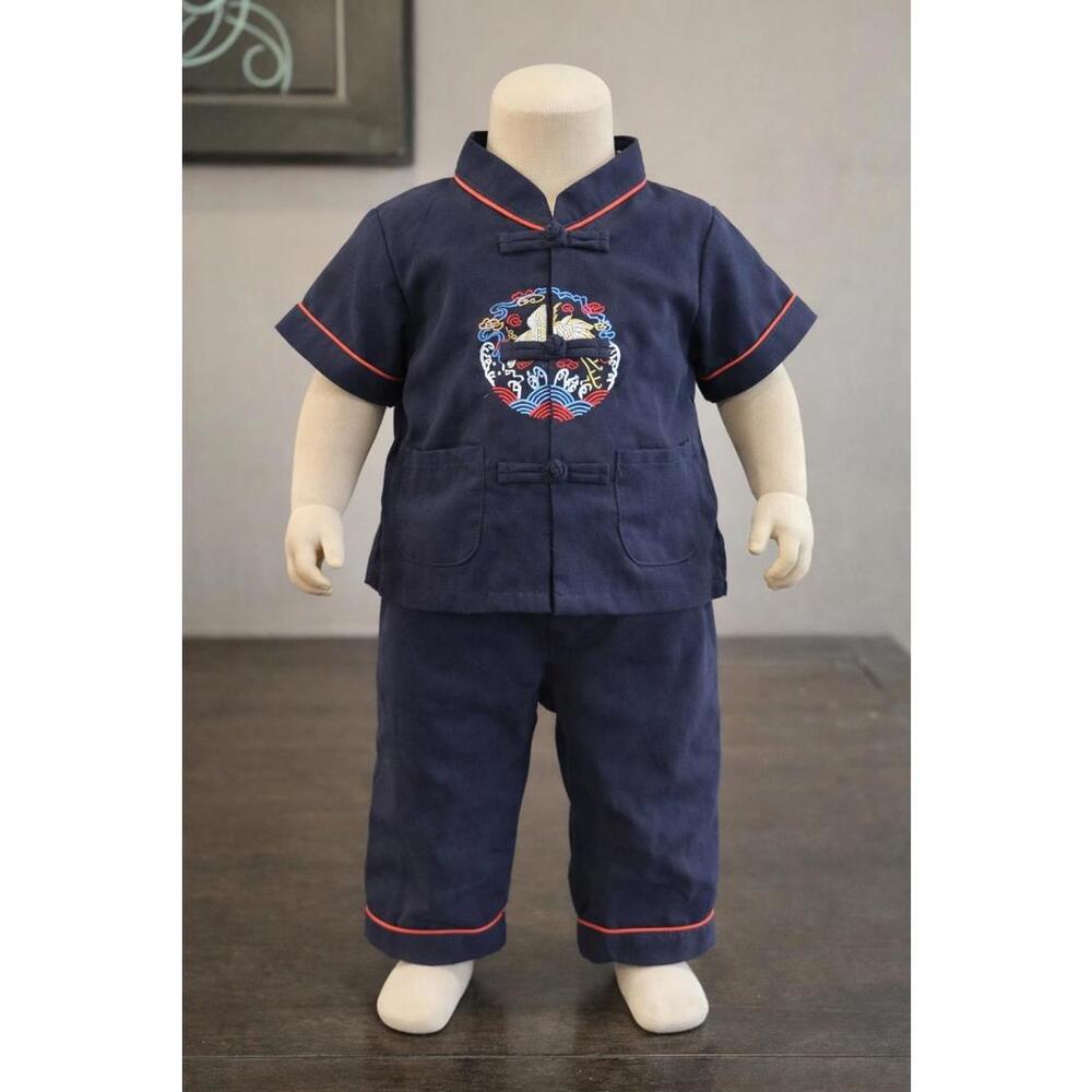 Traditional Chinese Tang suit or Kung Fu uniform set for toddlers (Size 2T)